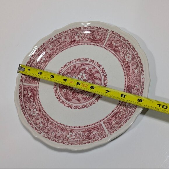 Syracuse Strawberry Hill Ceramic Dinner Plate Floral Red White Vintage - Picture 5 of 8